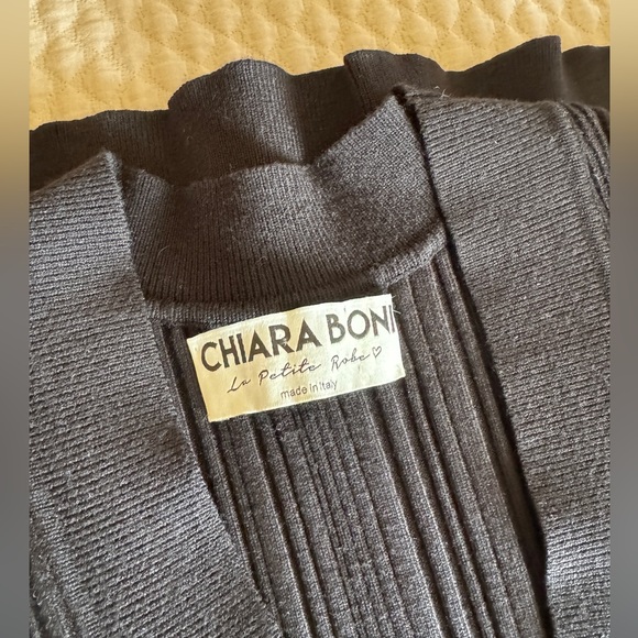 Chiara Boni La Petite Robe Black 3/4 sleeve, Rib-knit Mini Dress Sz Medium - Picture 10 of 12